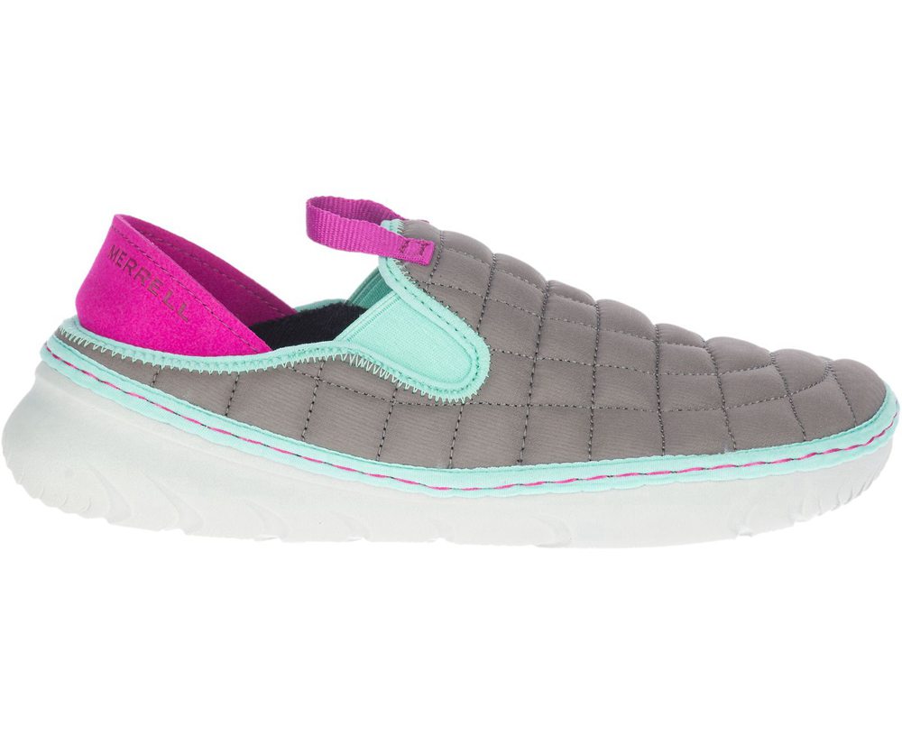 Merrell Slip Ons Grey/Pink - Hut Moc - Womens 97ASJEOWC